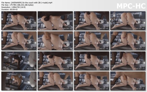 [AXENANIM] On the couch with 2B (+nude)