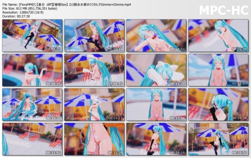 [FioraMMD] 【差分 diff】【催眠Sex】 エロ競泳水着のミクさんでGimme×Gimme